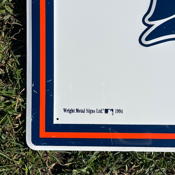 Vintage 90s Detroit Tigers MLB Metal / Tin Sign - Picture 4 of 7